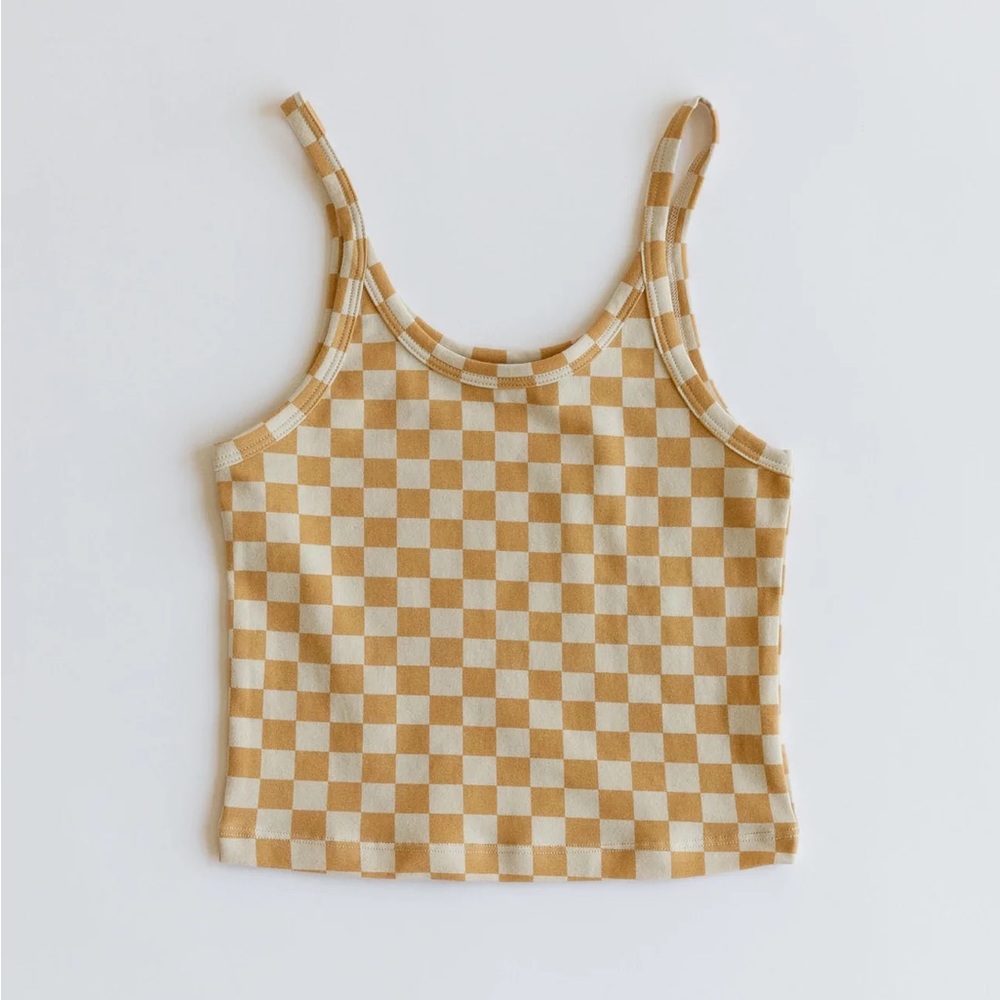 ARQ womens crop tank in carrés 2X